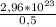 \frac{2,96 * 10^{23}}{0,5}