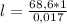 l = \frac{68,6 * 1}{0,017}