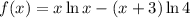 f(x)=x\ln x-(x+3)\ln 4