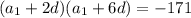 (a_1+2d)(a_1+6d)=-171