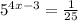 5^{4x-3}=\frac{1}{25}