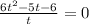 \frac{6t^2-5t-6}{t} =0