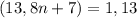 (13, 8n+7)=1,13