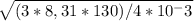 \sqrt{(3*8,31*130)/4*10^-3}