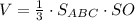 V= \frac{1}{3} \cdot S_{ABC}\cdot SO