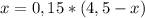 x=0,15*(4,5-x)