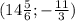 (14 \frac{5}{6} ;- \frac{11}{3})