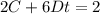 2C+6Dt=2