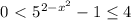 0\ \textless \ 5^{2-x^2}-1 \leq 4