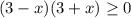 (3-x)(3+x) \geq 0