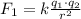 F_1=k\frac{q_1\cdot{}q_2}{r^2}