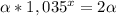 \alpha *1,035^x=2 \alpha