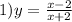 1)y=\frac{x-2}{x+2}