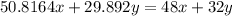 50.8164x+29.892y=48x+32y