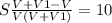 S\frac{V+V1-V}{V(V+V1)} =10