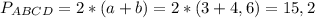 P_{ABCD}=2*(a+b)=2*(3+4,6)=15,2