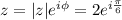 z=|z|e^{i\phi}=2e^{i\frac{\pi}{6} }