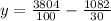 y=\frac{3804}{100} - \frac{1082}{30}