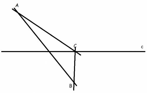 Проведите прямую.обозначьте ее буквой с.на ней отметьте точку с.отметьте еще две точки а и в,не лежа