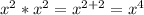 x^{2} * x^{2} =x^{2+2}=x^4