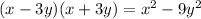 (x-3y)(x+3y)=x^{2}-9y^2