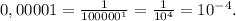 0,00001= \frac{1}{100000^1} = \frac{1}{10^4} =10^{-4}.