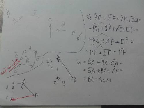 Завтра 1) начертите пять попарно неколлинеарных векторов а б с д е построейте вектор а+в+с+д+е 2) вы