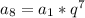 a_{8}= a_{1}* q^{7}