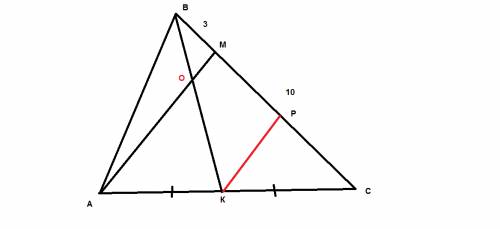 На стороні вс трикутника авс позначемо точку там, що вм : мс =3: 10.у якому відношенні відрізок ам д