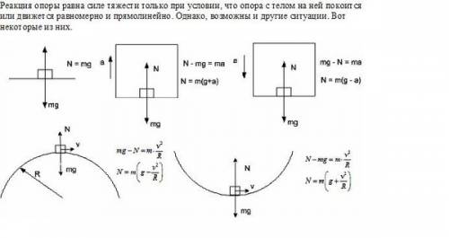 Всегда ли сила реакции опоры больше силы тяжести? да - почему? нет - почему? , : )