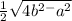 \frac{1}{2} \sqrt{ 4b^{2- } a^{2}