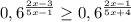 0,6^{\frac{2x-3}{5x-1} }\geq 0,6^{\frac{2x-1}{5x+4} }