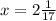 x = 2 \frac{1}{17}