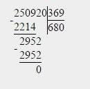 Разделить столбиком 244 006 : 58 и 250 920 : 369
