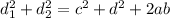 d_{1}^{2} + d_{2}^{2} = c^{2} + d^{2} + 2ab