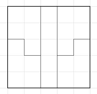 На клеточной бумаге нарисован квадрат со стороной 5 клеток. его требуется разделить на 5 частей с од