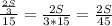 \frac{ \frac{2S}{3} }{15}= \frac{2S}{3*15}= \frac{2S}{45}