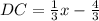 DC=\frac{1}{3}x-\frac{4}{3}