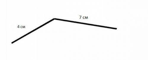 Ломаная состоит из 2 звеньев длина которой 11 см