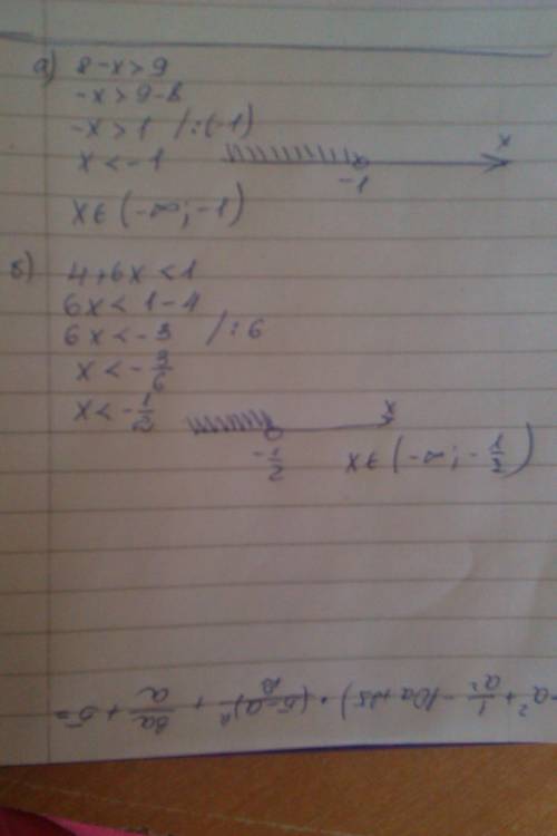 Решите систему неравенств 8-x> 9 4+6x < 1