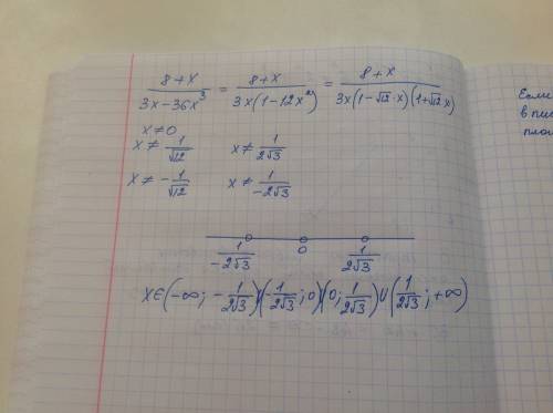 Знайдіть значення змінної, при яких не має зміст вираз: 8+х 3х-36х³ будь-ласка з виконанин прикладом