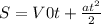 S=V0t+ \frac{at^2}{2} &#10;