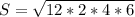 S= \sqrt{12*2*4*6}