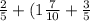 \frac{2}{5}+(1 \frac{7}{10}+ \frac{3}{5}