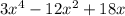 3x^4-12x^2+18x