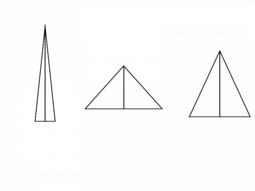 Построить три треугольника тупой острые равнобедренный и отметьте биссектрису медиану высоты