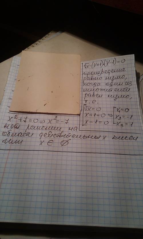 Нужна в таких уравнениях 1)√х * (x+1)(x-1)=0 2)x^2+7=0