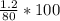 \frac{1.2}{80} *100