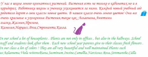 Зарание ! сочинение на тему комнатные растения в школе. на языке с переводом на если можно! ?