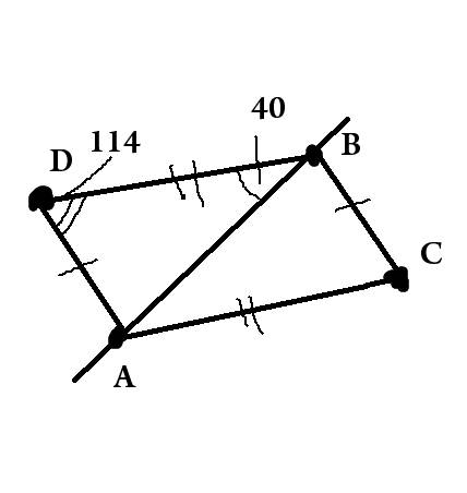 По разные стороны от прямой ab отмечены точки c и d так,,что ad=bc,bd=ac .найдите угол acb,если угол